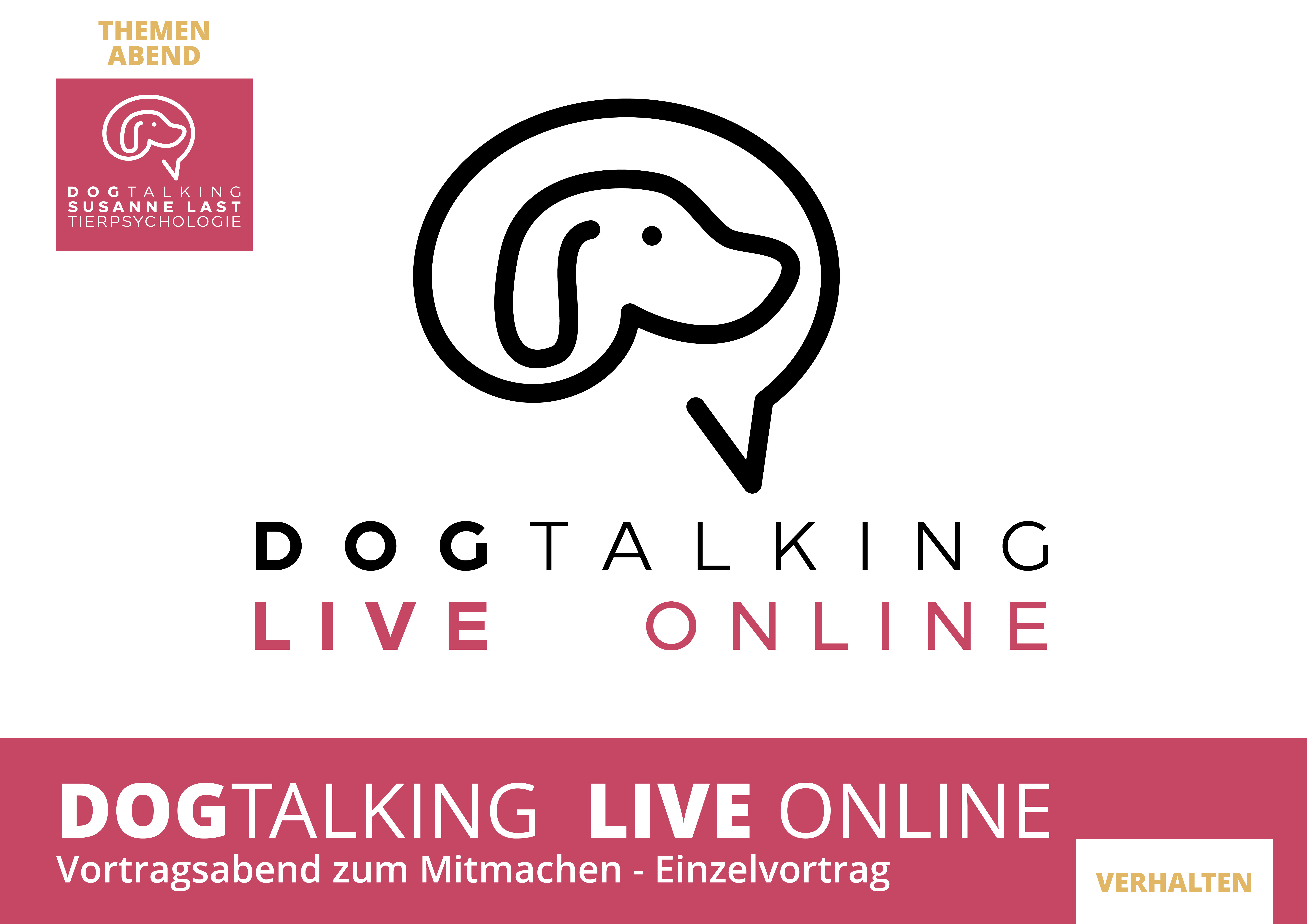 DOGTALKING live online Einzelteilnahme am Vortrag